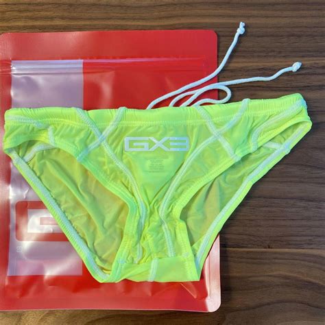 GX Swim Bikini Trunks Sheer Neon Yellow Men S Fashion Bottoms Swim Trunks Board Shorts