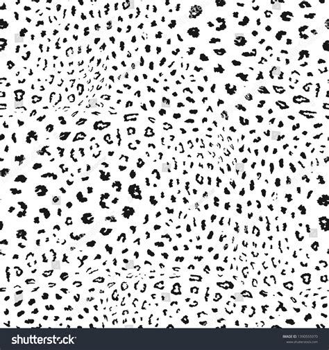 Leopard Print Pattern Black White Vector Stock Vector (Royalty Free