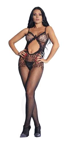 Macacão Arrastão Meia De Corpo Sensual Lingerie Fantasia Frete grátis