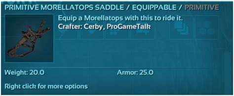 Ark Morellatops Ability Taming Food Saddle Breeding Drops