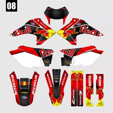 Kit Gráfico Adesivo Plotagem Redbull Crf 230 0 30mm Parcelamento