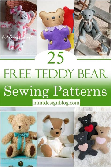 25 Free Teddy Bear Sewing Patterns Mint Design Blog