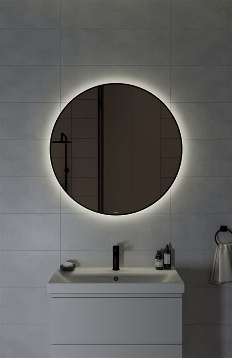 Зеркало ECLIPSE smart 90x90 в черной рамке - купить зеркало в ванную ...