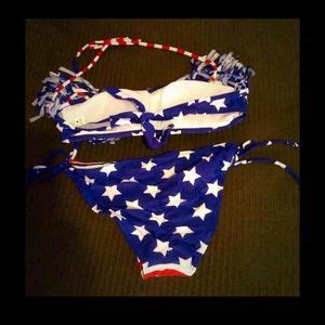 Swim New Usa Flag Stars Stripes String Bikini Poshmark