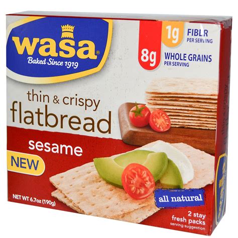 Wasa Flatbread Thin And Crispy Sesame 2 Stay Fresh Packs 67 Oz 190