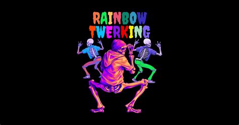 Rainbow Skeletons Rainbow Dancing Skeletons Sticker Teepublic