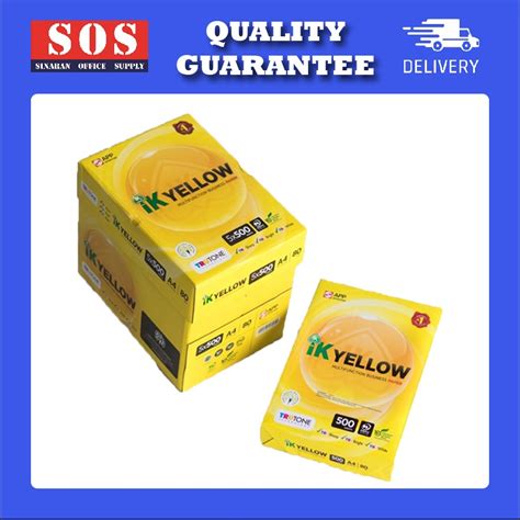 Ik Yellow A Paper Gsm Sheets Copier Paper A Kertas Putih