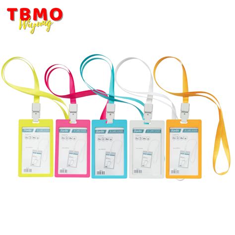 Jual Tbmo Bantex Id Card Holder Name Tag Lanyard Portrait Shopee