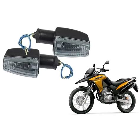 Par Pisca Seta Lente Fume Modelo Honda Xre Universal Para Twister