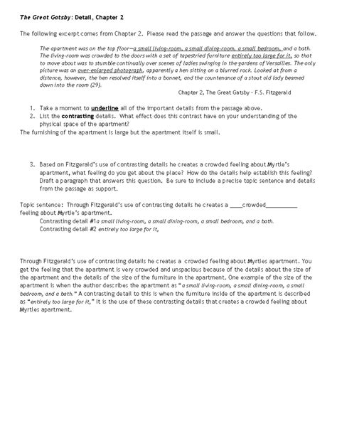 Copy of Detail The Great Gatsby Chapter 2 Myrtle's Apartment - The