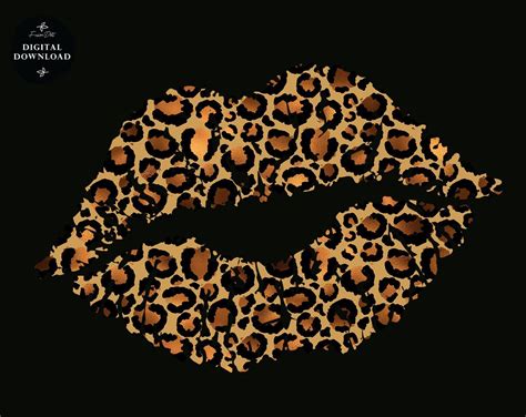 Leopard Print Lips Clipart Leopard Sublimation Glitter Leopard Lips