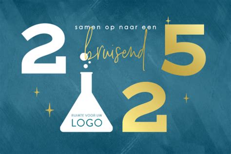 Kerstkaart Met Erlenmeyer En In Goudfolie