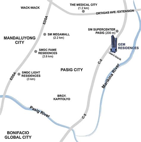 Location & Address of SMDC SMDC Gem Residences - Pasig.