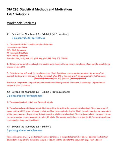 Lab Workbook Solution Sta Sta Statistical Methods And