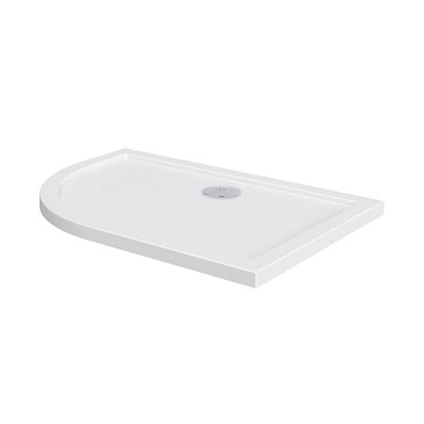Offset Quadrant 1000 Lefthand Shower Tray With Chrome Waste Bathroom City
