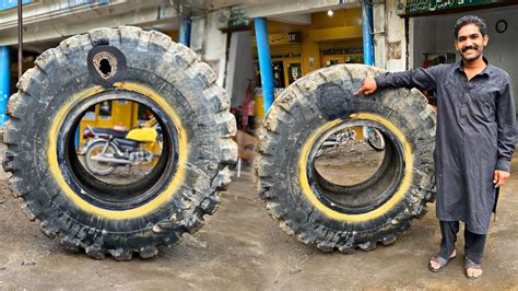 Amazing Huge Caterpillar Loader Tyre Repairing Unique Process Of