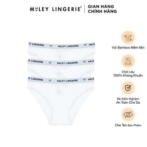 Combo Quần Lót Nữ Viền Lưng Miley Vải Sợi Thiên Nhiên Cao Cấp Miley Lingerie FBS Size S