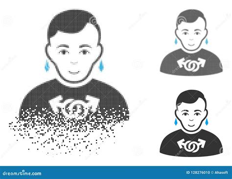 Icono Gay De Semitono De Pixelated Del Polvo Con La Cara Ilustración del Vector Ilustración de