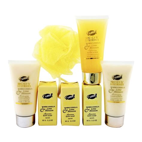 Coffret de bain au parfum délicat vanille tilleul 7pcs