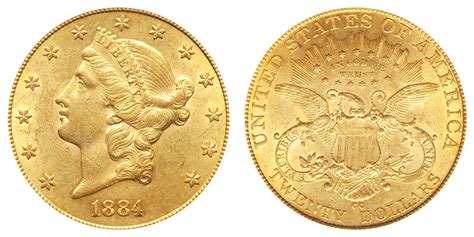 1884 Cc Coronet Head Gold 20 Double Eagle Liberty Head Twenty