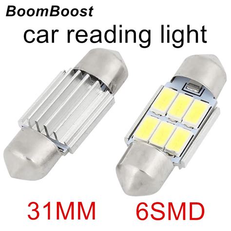 BoomBoost 10Pcs C5W 31 มม 12V 6 SMD 5630 LEDไฟปายทะเบยนรถยนตอาน