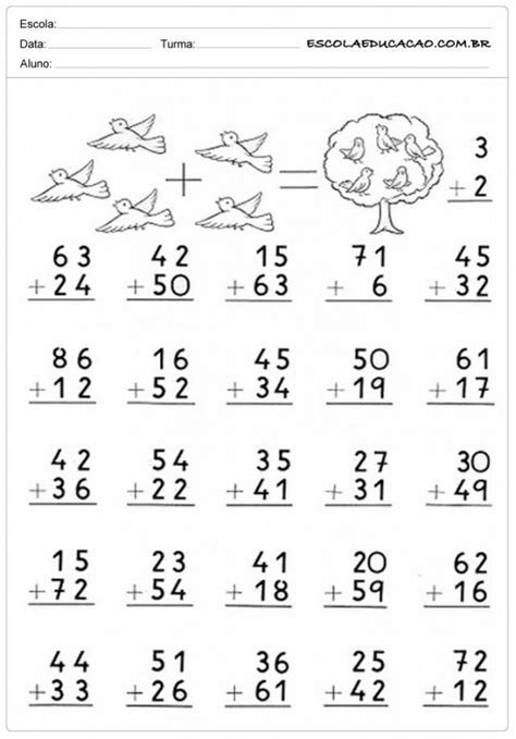 Atividades PARA IMPRIMIR de Matemática 2º ano – Adição e Subtração — SÓ ...
