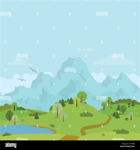 Rolling Hills Trees Stock Vector Images Alamy