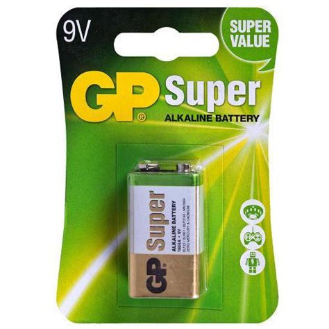 Батарейка GP SUPER ALKALINE 9V 1604A-5UE1 лужна, 6LF22 (4891199002311 ...
