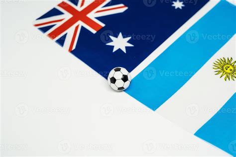 Australia vs Argentina, Football match with national flags 67922985