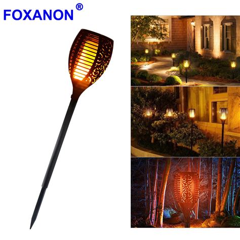 Buy New Solar Flame Led Fire Effect Lawn Lamps Led