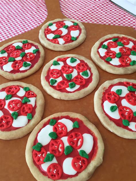 Pizza Cookies Sugar Cookies Decorated Cookie Pizza Cookies