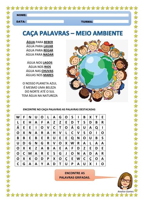 Caça Palavras Meio Ambiente 5 Ano