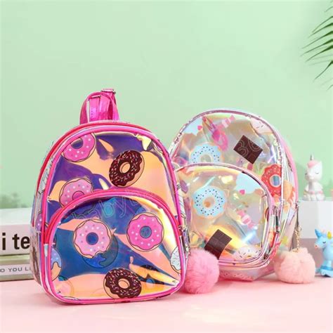 Cute Gilrs Boys Doughnut School Kids Mini Backpack Purse Children Pvc