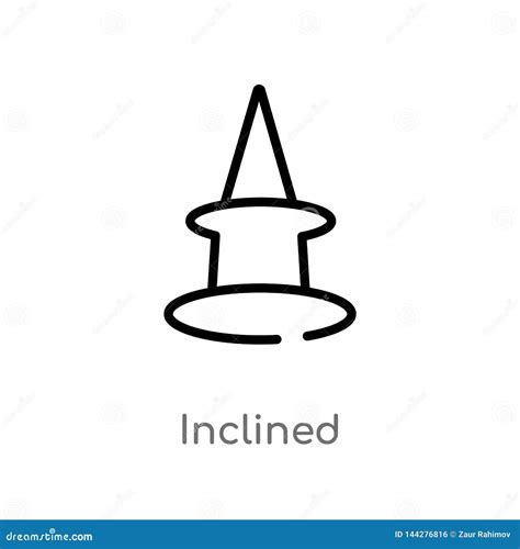 Outline Inclined Vector Icon Isolated Black Simple Line Element