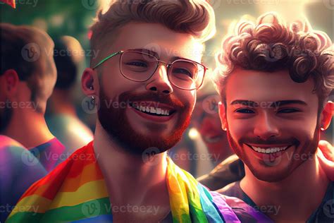 Generativo Ai Ilustraci N De Diversidad Joven Gay Mujer Y Hombres Con Ondulaci N Orgullo Arco