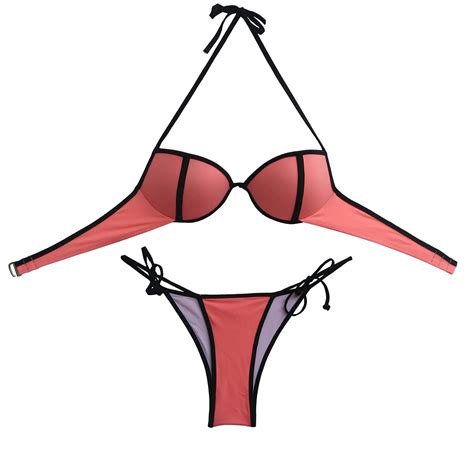 Conjunto De Bikini Con Aros Para Mujer Ba Ador Naranja Traje De Ba O Brasile O
