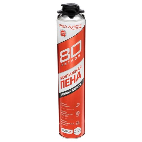 Пена монтажная REALIST PRO Red, пистолетная, летняя, 1000 мл (арт ...