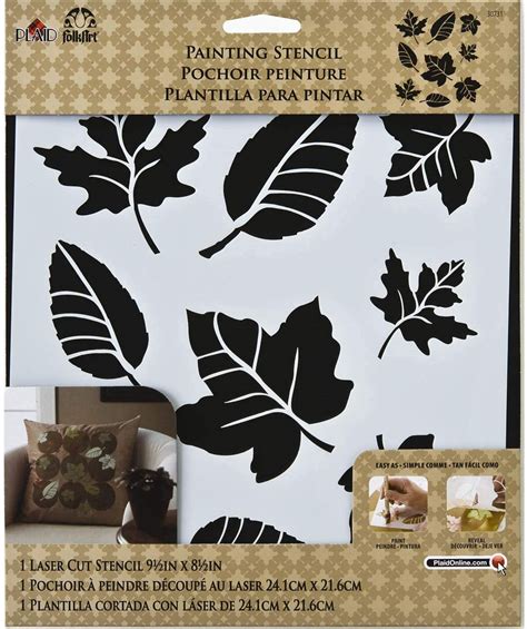 Folkart Large Painting Stencil 30731 Leaf Variety Amazonca Home