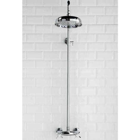 Traditional Thermostatic Mixer Shower Crosshead Valve Chrome Round