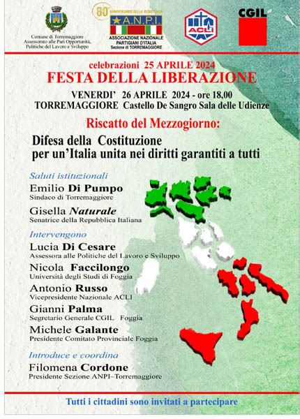 25 APRILE 2024 FESTA DELLA LIBERAZIONE PROGRAMMA DEGLI EVENTI