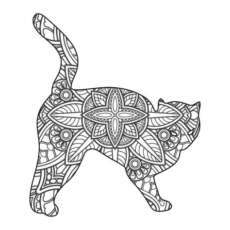 Dibujos De Mandala De Gato 4 Para Colorear Para Colorear Pintar E