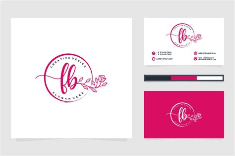 Initial Fb Feminine Logo Collections And Business Card Templat Premium