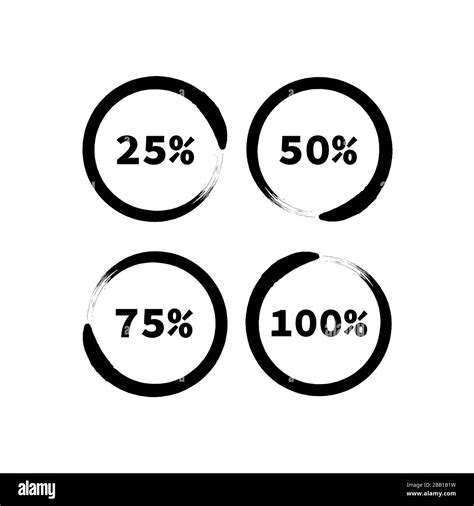 Black Round Progress Bars In Grunge Style Progress Bar Elements