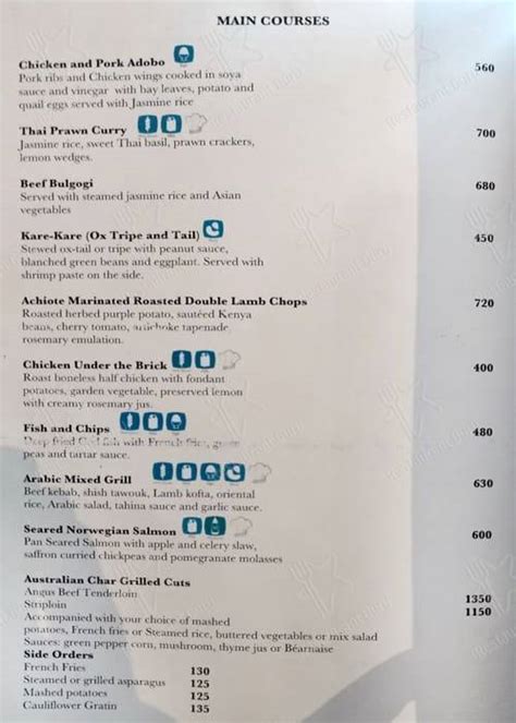 Menu At Café Eight Restaurant Muntinlupa