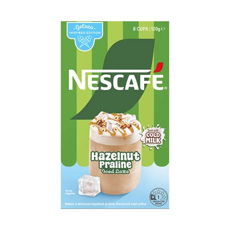 nescafe hazelnut praline iced latte sachets nescafe au