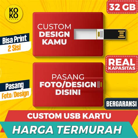 jual real kapasitas flashdisk kartu  gb custom flashdisk id card
