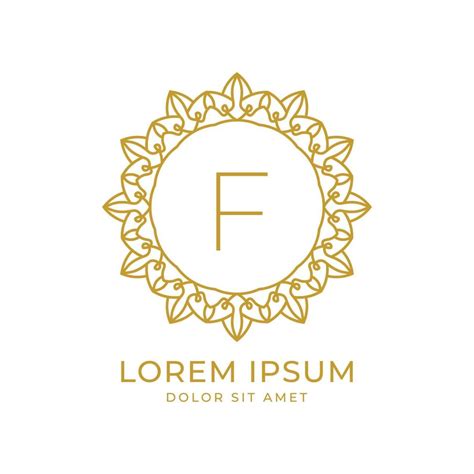 Letter F Minimalist Luxury Crest Vector Logo Design For Spa Fashion