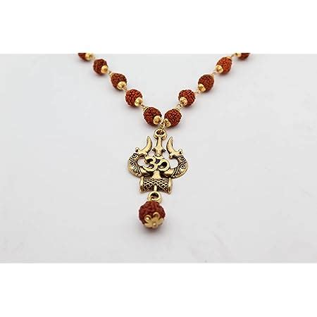 Dharmsaar Original Mahakal Locket With Rudraksha Mala Golden Om