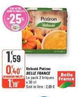 Promo Velout Potiron Belle France Chez G Icatalogue Fr