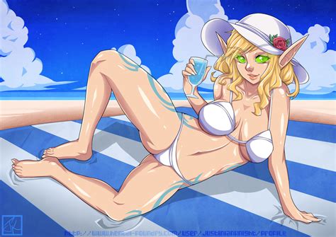 Blood Elf At The Beach Clothed By JustinianKnight Hentai Foundry